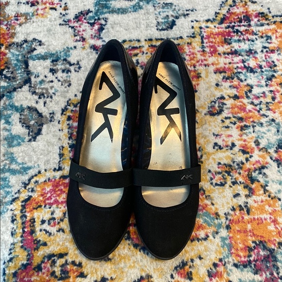 Anne Klein Sport Women Size 10 Black Wedge Mary Jane Shoes - Picture 3 of 9